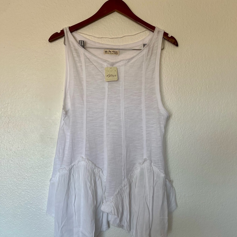 Free People White Sleeveless Top